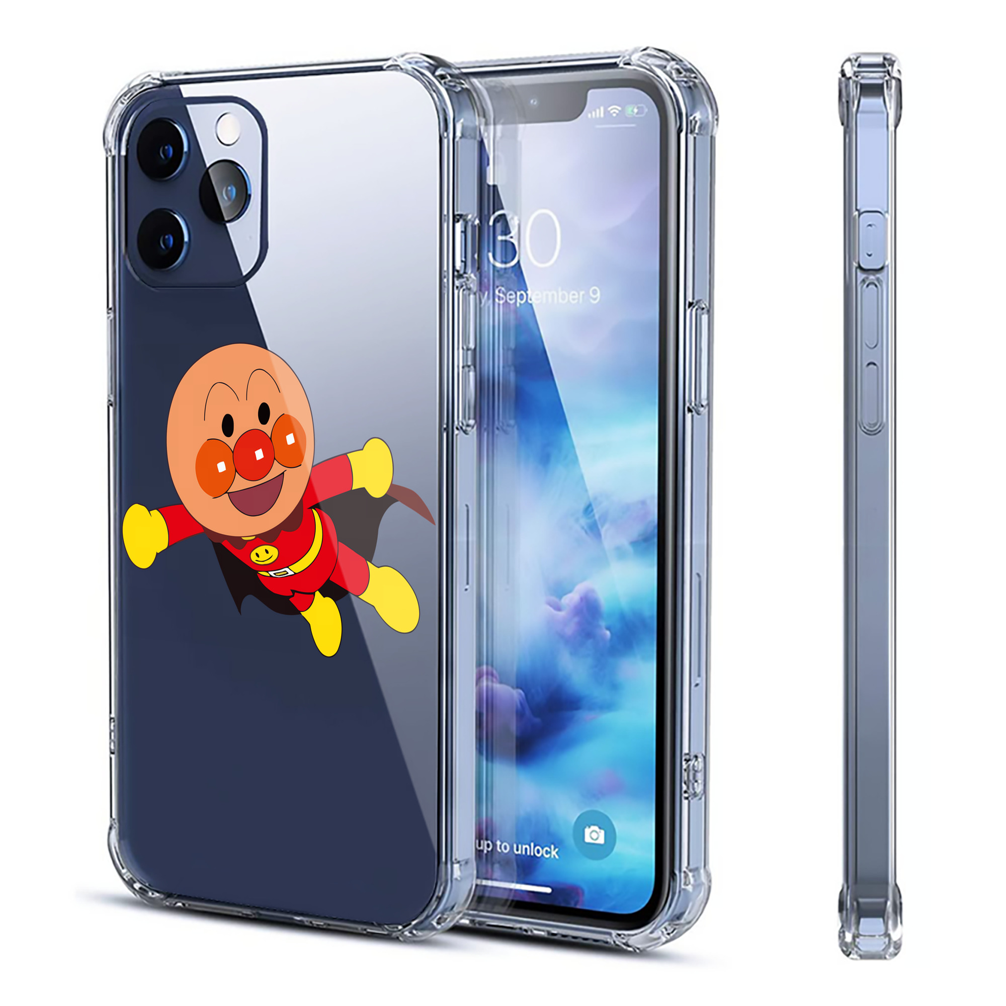 （画像用） アンパンマン Anpanman 【iPhone 12シリーズ対応】透明スマホケース（クリアソフトケース）